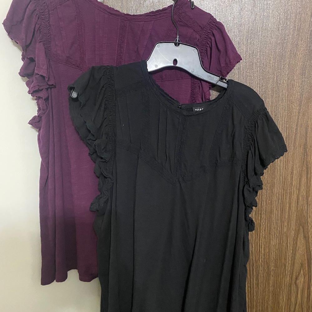 Torrid Black and Plum detailed shirts